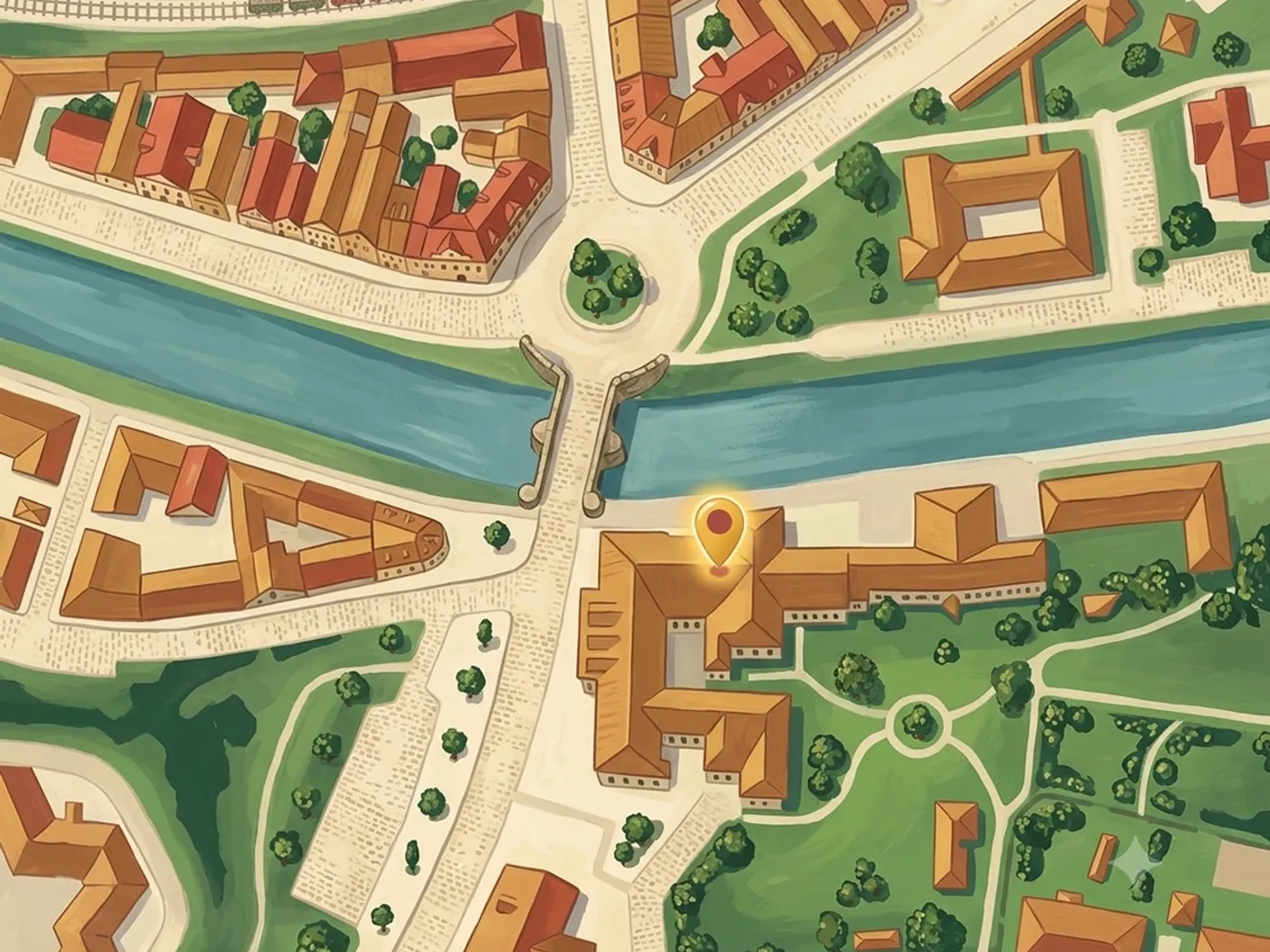 Ilustrovaná mapka okolí s vyznačenou prodejnou na Struze